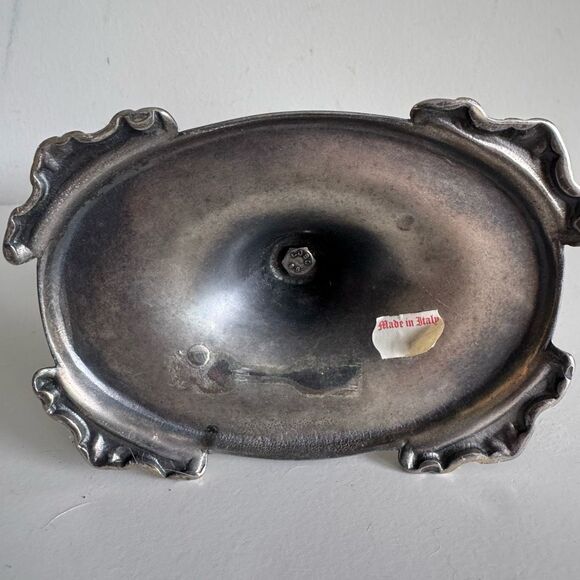 Italian Die Cast Ornate Brass Table Swing Mirror In Silver Finish - Picture 7 of 9